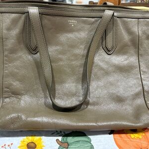 Fossil Women's Taupe Leather Tote